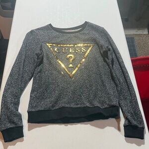 Guess Charcoal Sweater with Gold Emblem